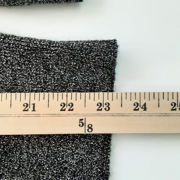 Vintage 1990s Merino Wool Blend Mock Neck Sweater Silver Metallic Quiet Luxury - Picture 10 of 11